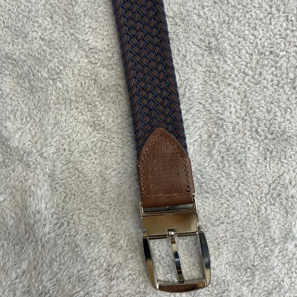 NEW Tommy Bahama Men's S/M Reversible Stretch Braided Belt Leather & Fabric - Picture 4 of 9